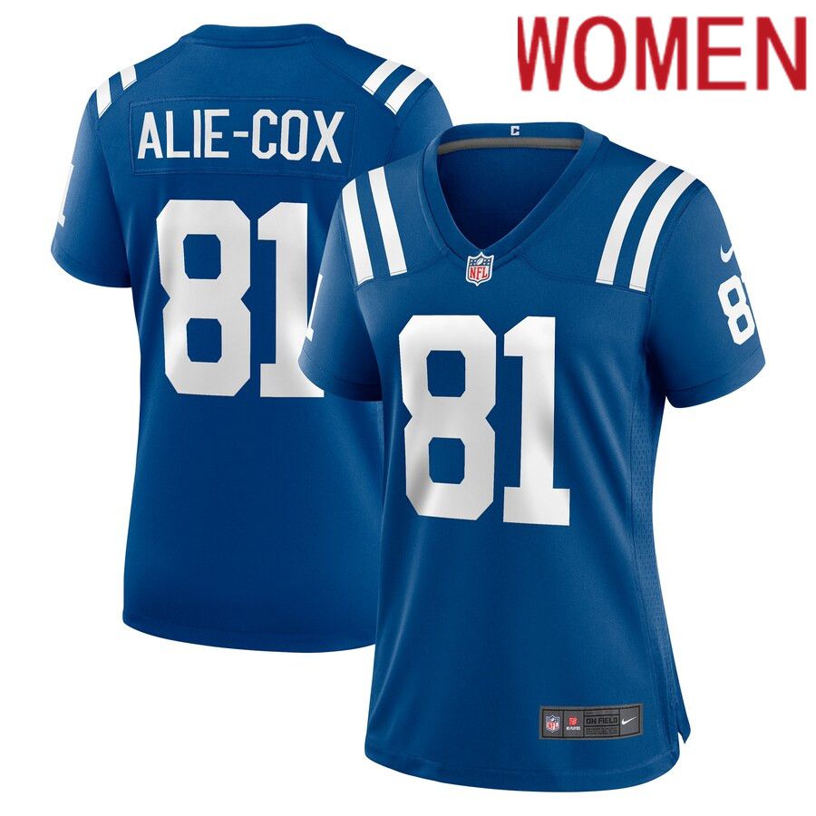 Women Indianapolis Colts #81 Mo Alie-Cox Nike Royal Team Game NFL Jersey->women nfl jersey->Women Jersey